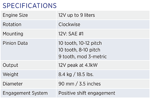 Specifications Chart for 31MT